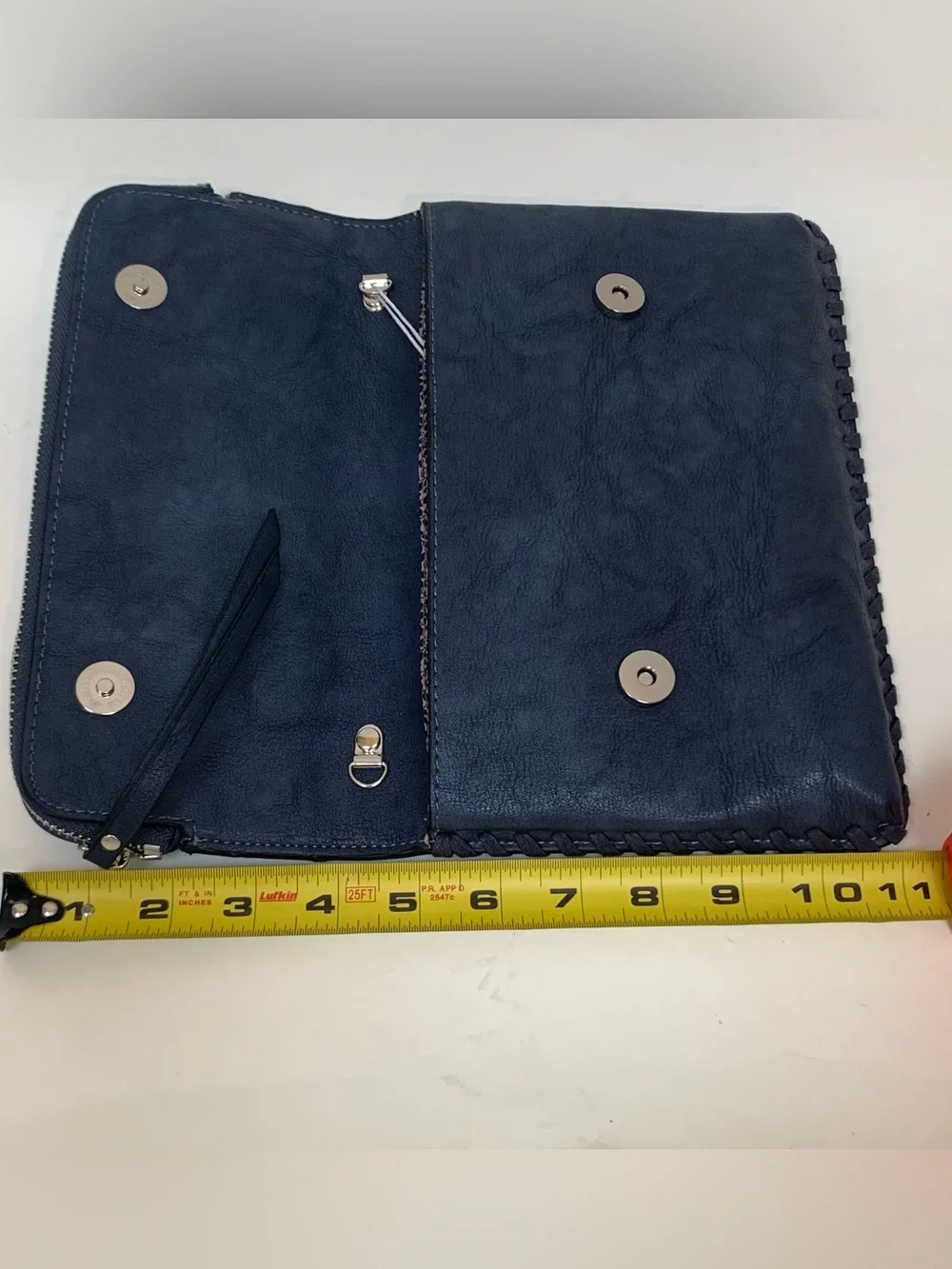 URBAN Expression Vegan Leather Crossbody Clutch Handbag Purse Blue w/o Strap